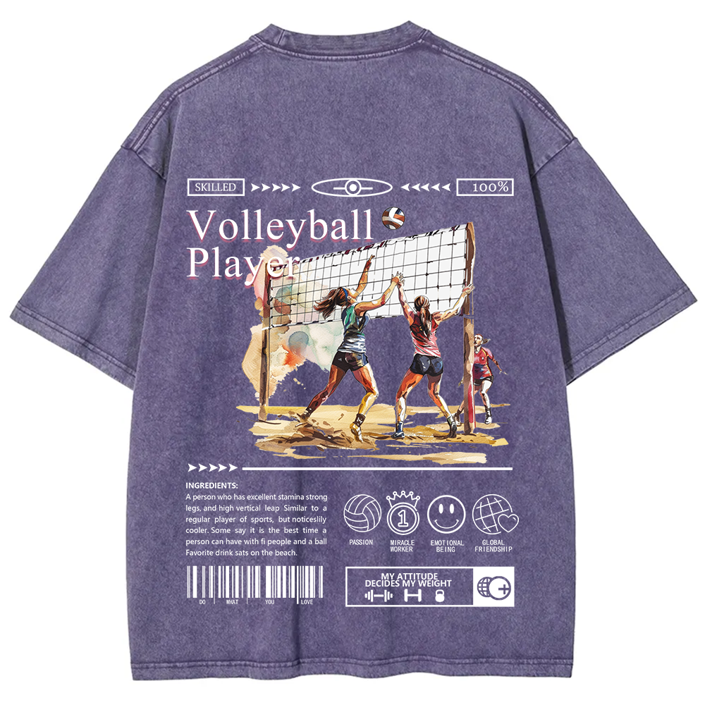 Volleyball Player Unisex Fit Washed T-Shirt