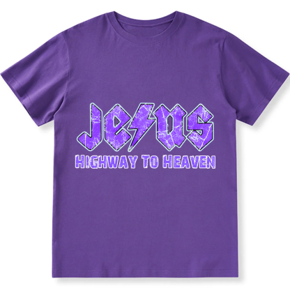 Jesus Highway To Heaven Unisex Fit Cotton T-Shirt wearishow