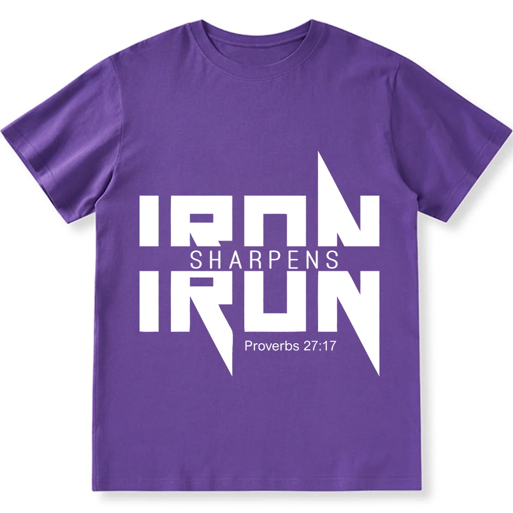 Iron Sharpens Iron Christian Unisex Fit Cotton T-Shirt wearishow