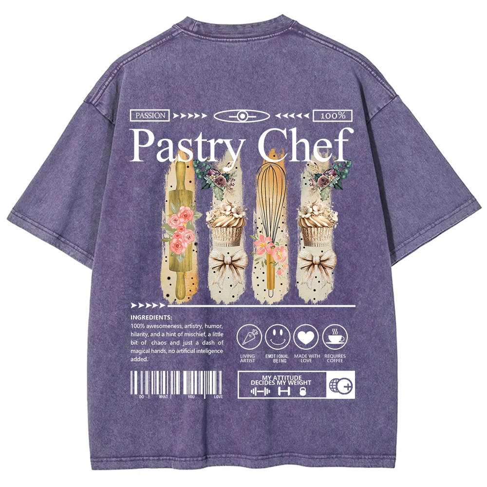 Pastry Chef Unisex Fit Washed T-Shirt
