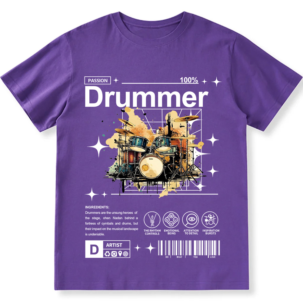 Drummer Unisex Fit Cotton T-Shirt wearishow