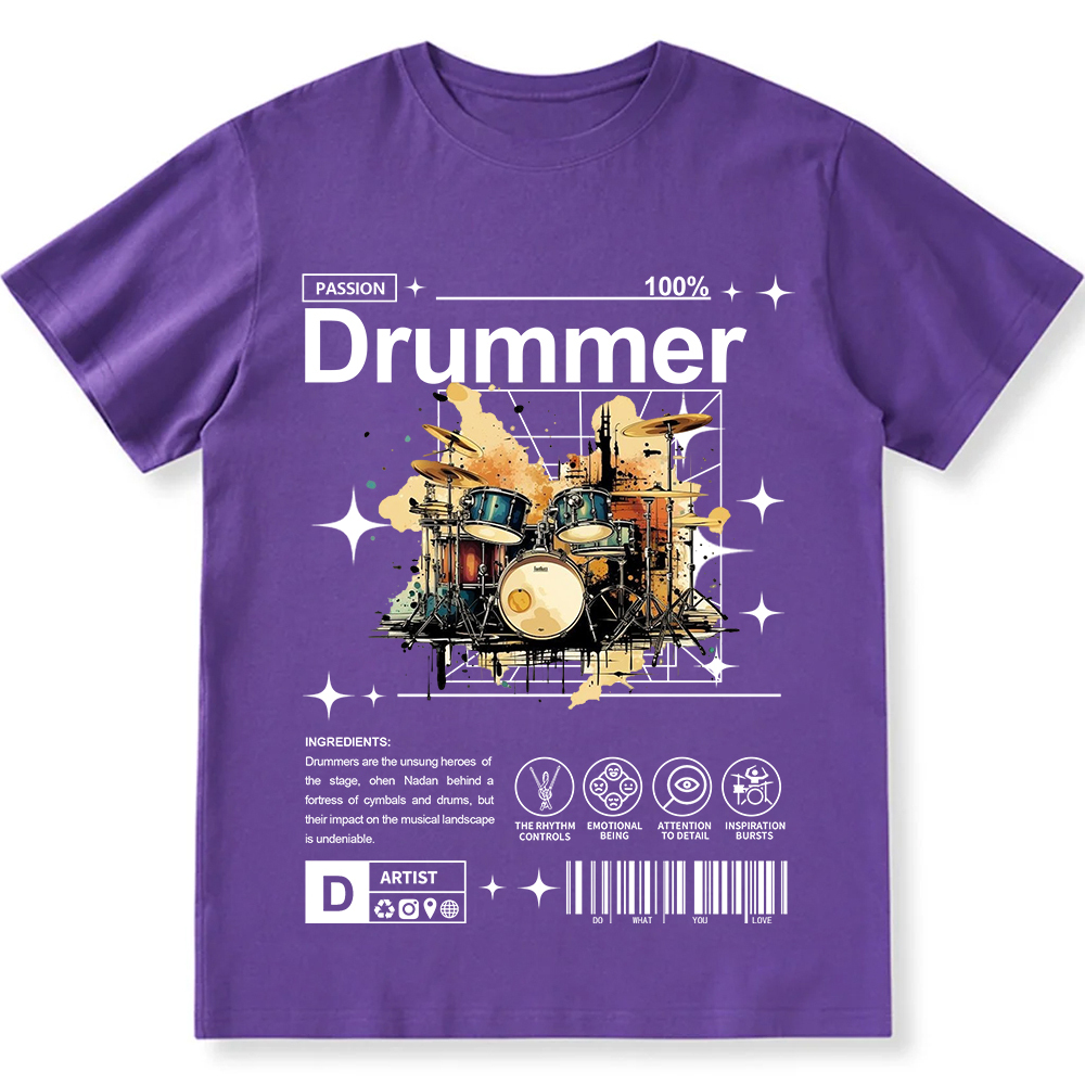 Drummer Unisex Fit Cotton T-Shirt wearishow
