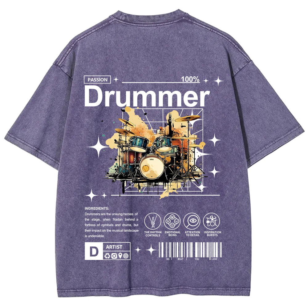 Drummer Unisex Fit Washed T-Shirt
