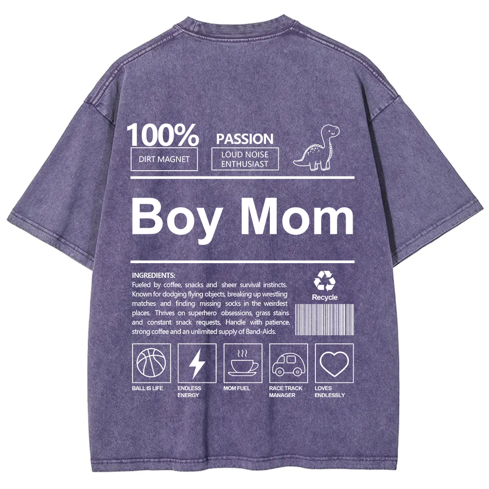 Boy Mom Unisex Fit Washed T-Shirt