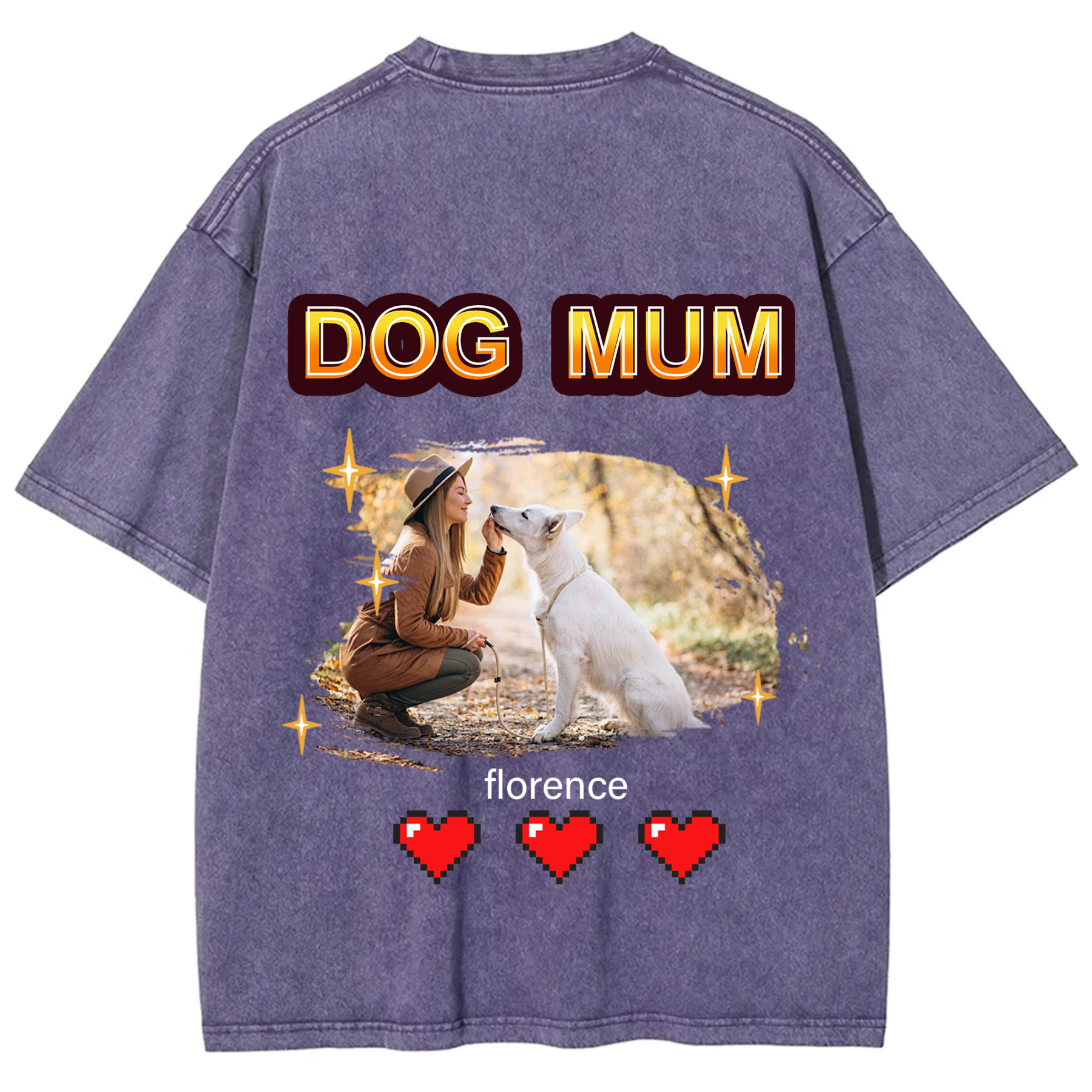 Dog Mom Pixel Photo - Personalized Custom Unisex T-shirt