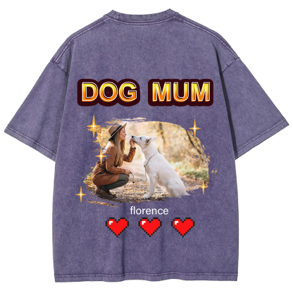 Dog Mom Pixel Photo - Personalized Custom Unisex T-shirt