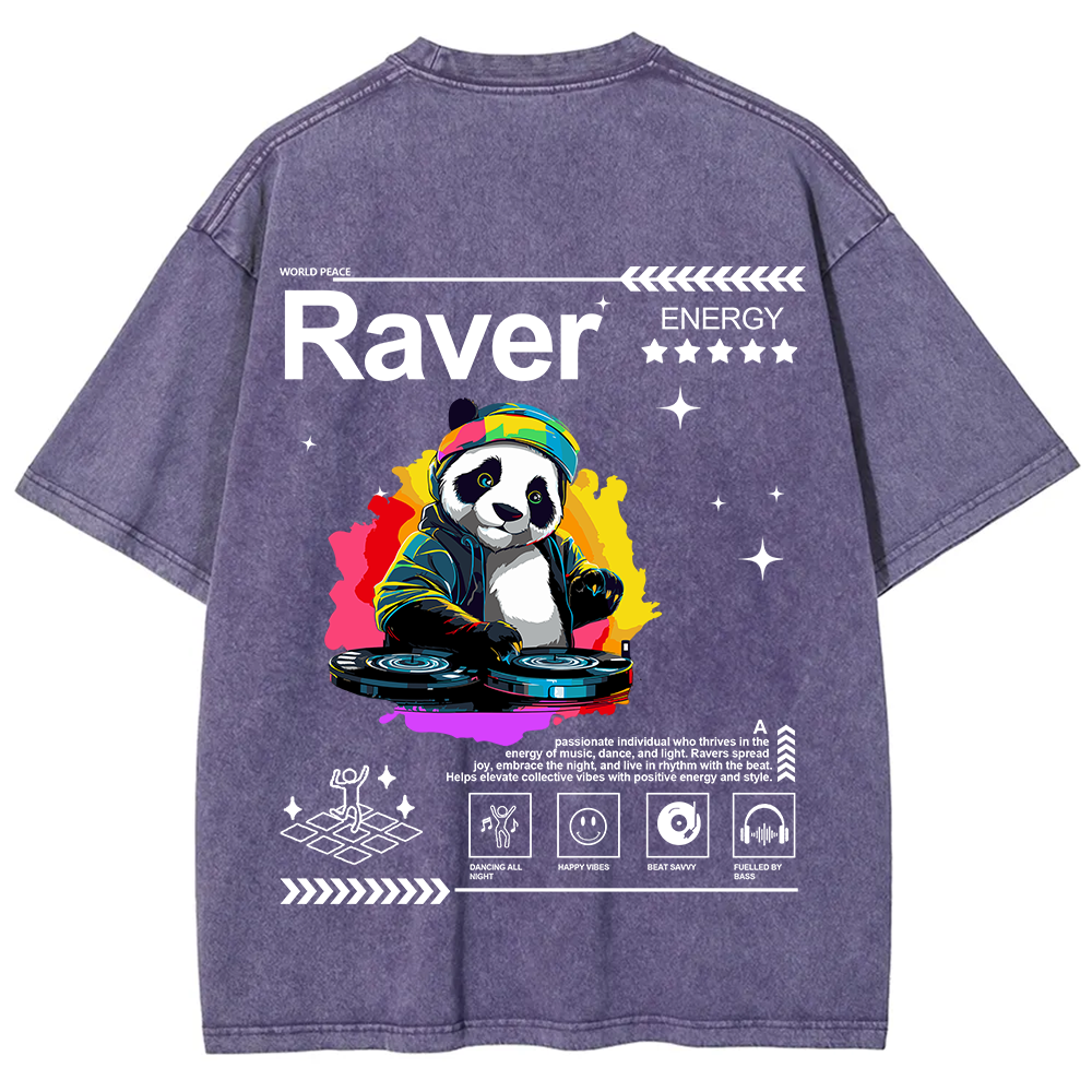 Raver Unisex Fit Washed T-Shirt