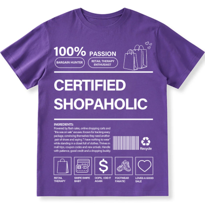 Certified Shopaholic Unisex Fit Cotton T-Shirt wearishow