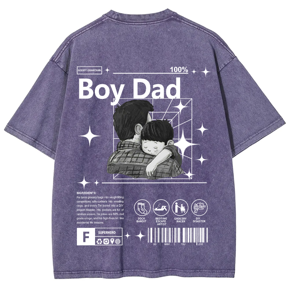 Boy Dad Unisex Fit Washed T-Shirt