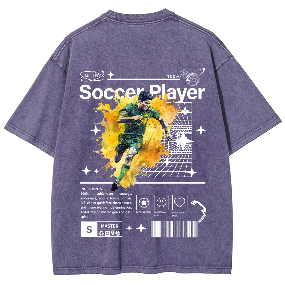 Soccer Player Unisex Fit Washed T-Shirt