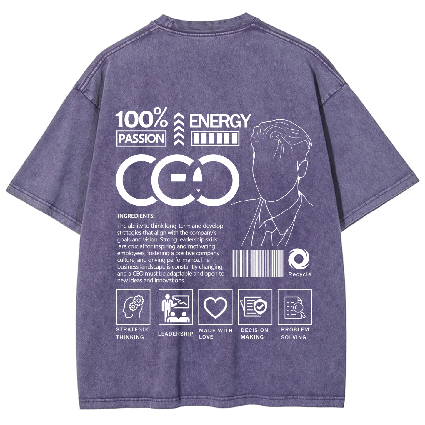 CEO Unisex Fit Washed T-Shirt