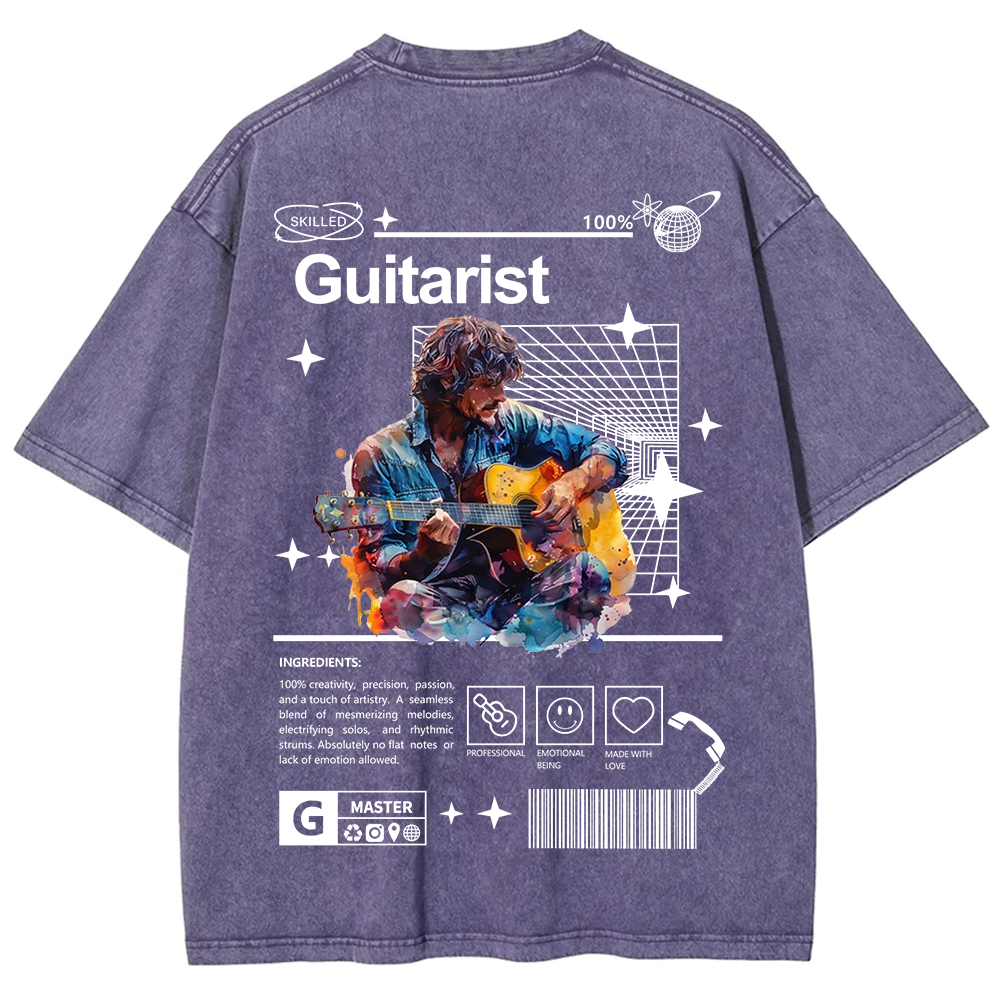 Guitarist Unisex Fit Washed T-Shirt