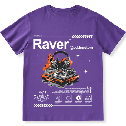 Addcustom Raver Unisex Fit Cotton T-Shirt wearishow