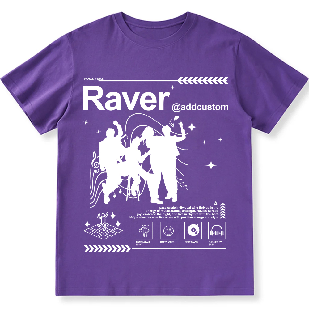 Addcustom Raver Unisex Fit Cotton T-Shirt wearishow
