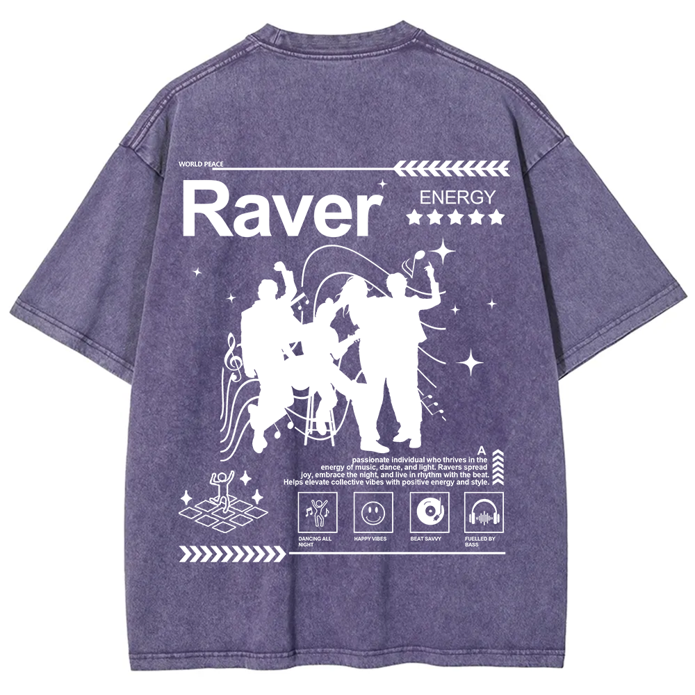 Raver Unisex Fit Washed T-Shirt