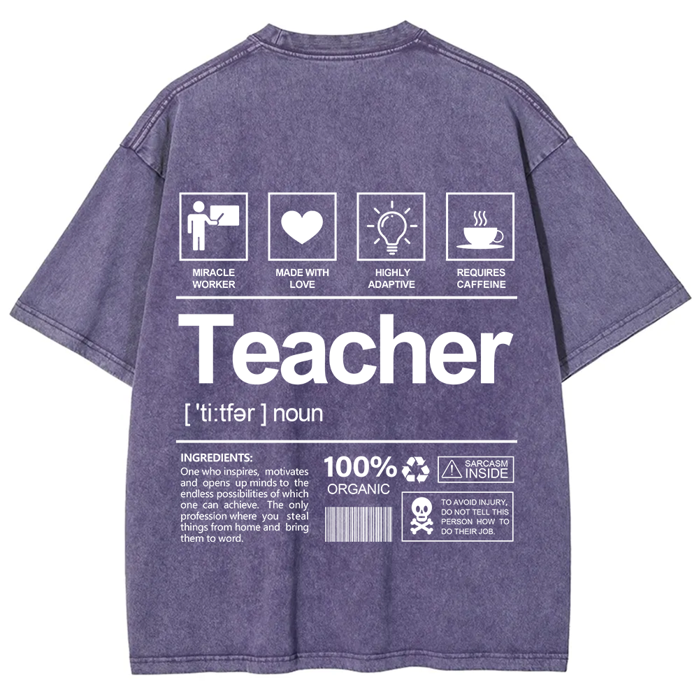 Teacher Unisex Fit Washed T-Shirt