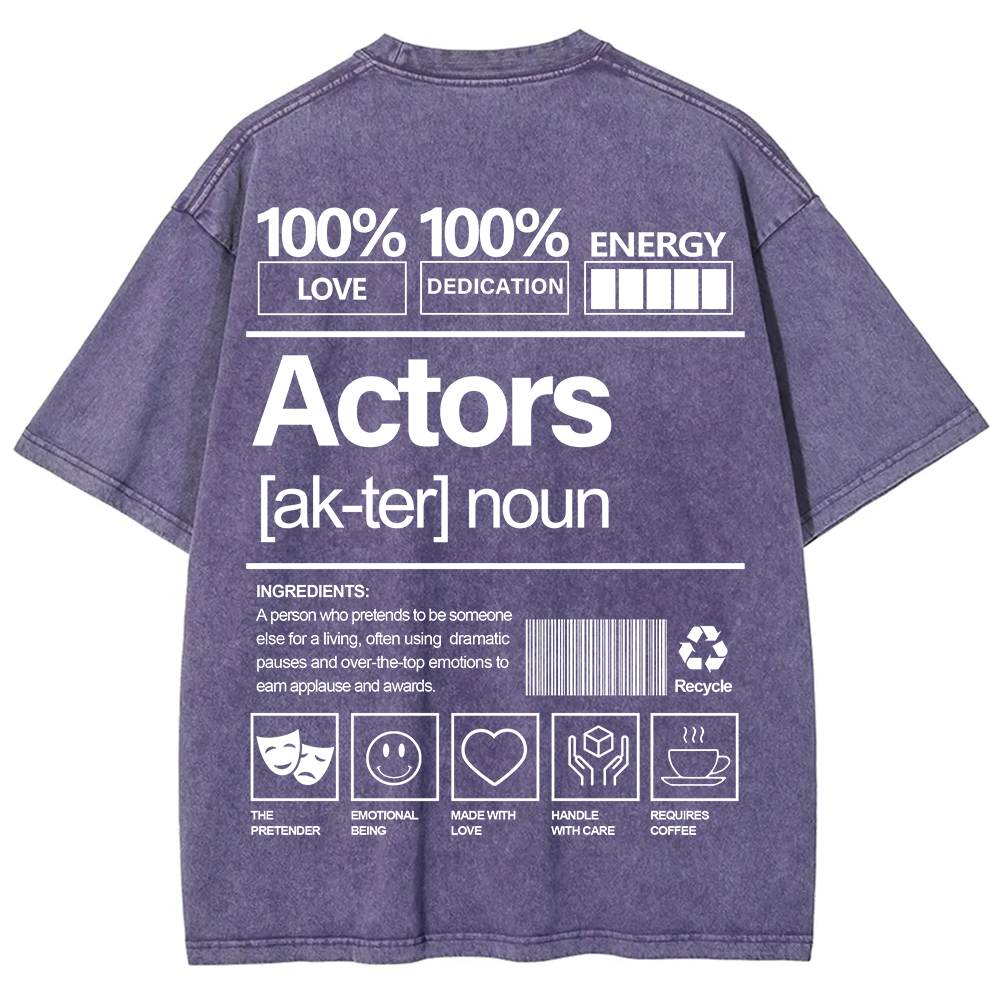 Actors Unisex Fit Washed T-Shirt