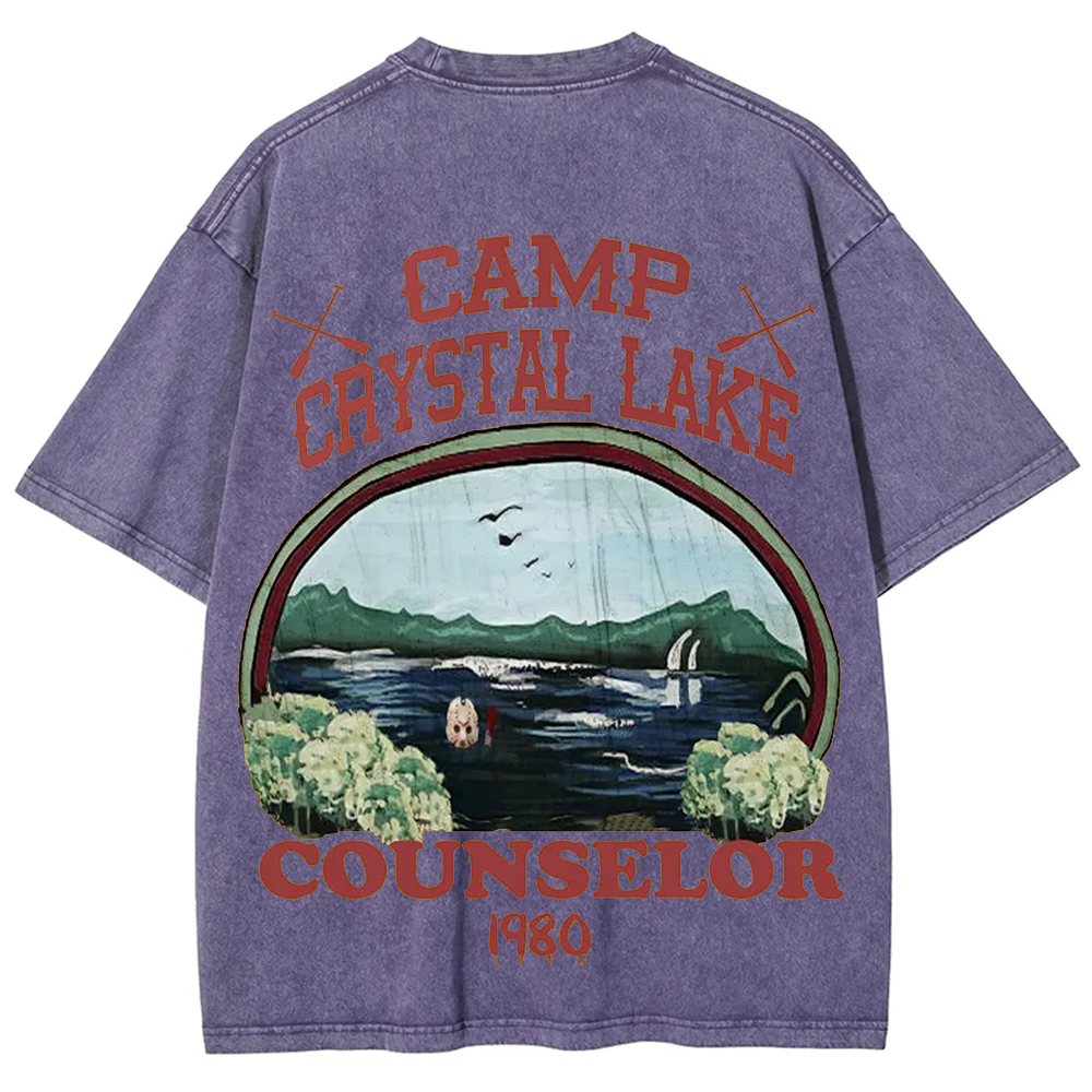Unisex Camp Crystal Lake Print Crew Neck Casual T-Shirt