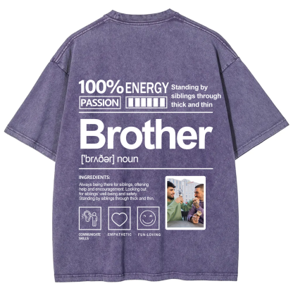 Addcustom Photo Brother Washed T-Shirt