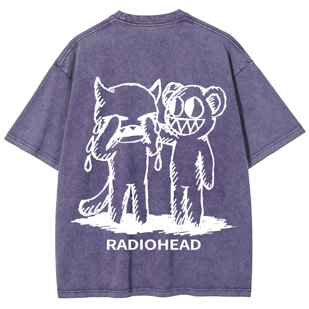 Unisex washed  Radiohead T-shirt