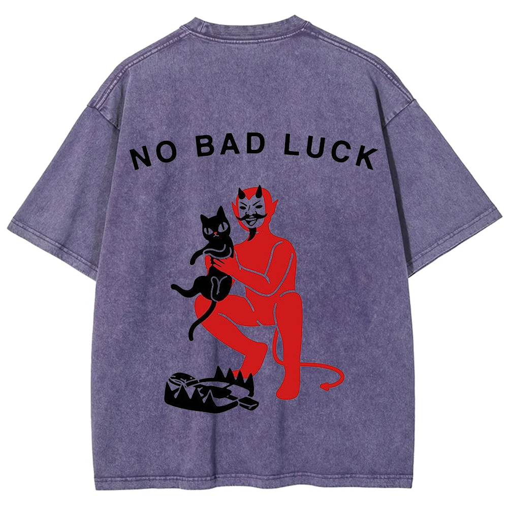 Unisex Cat No Bad Luck Print T-Shirt