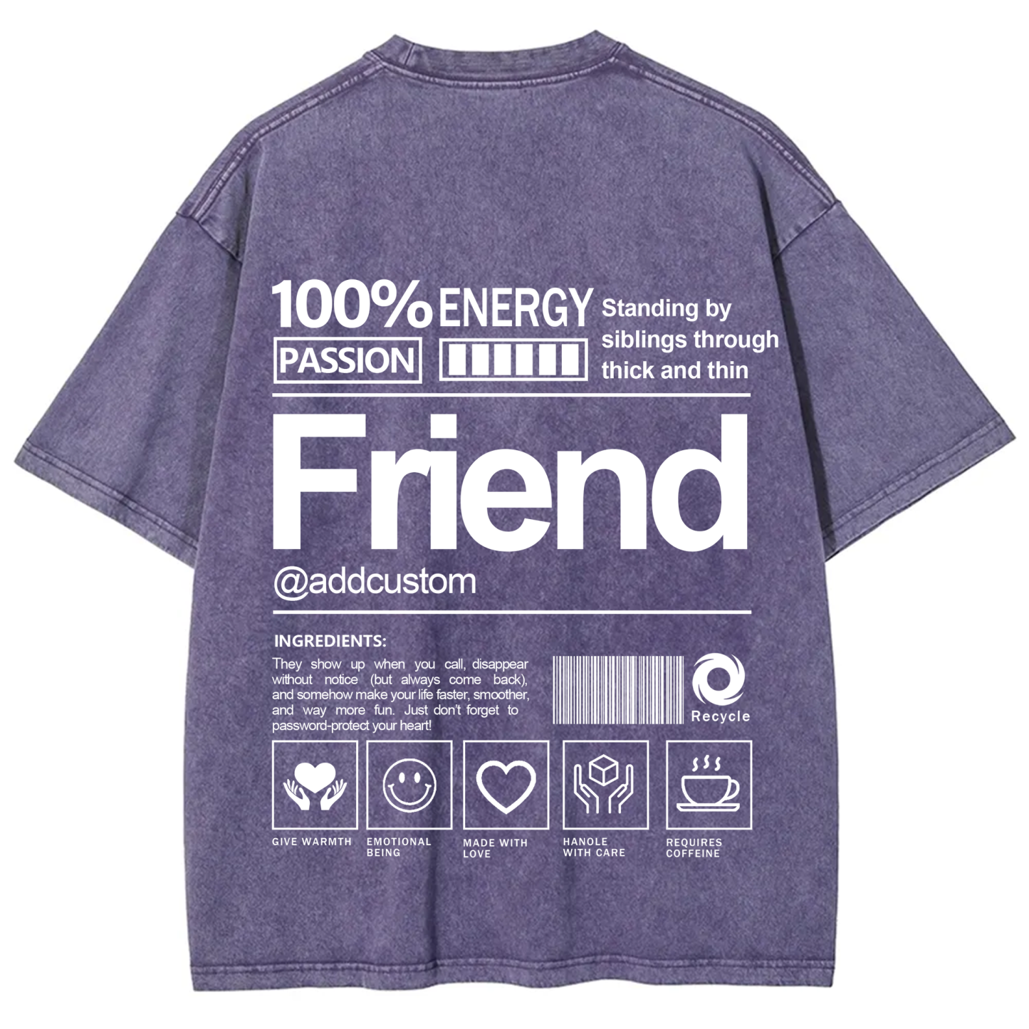 Friend Addcustom Washed T-Shirt