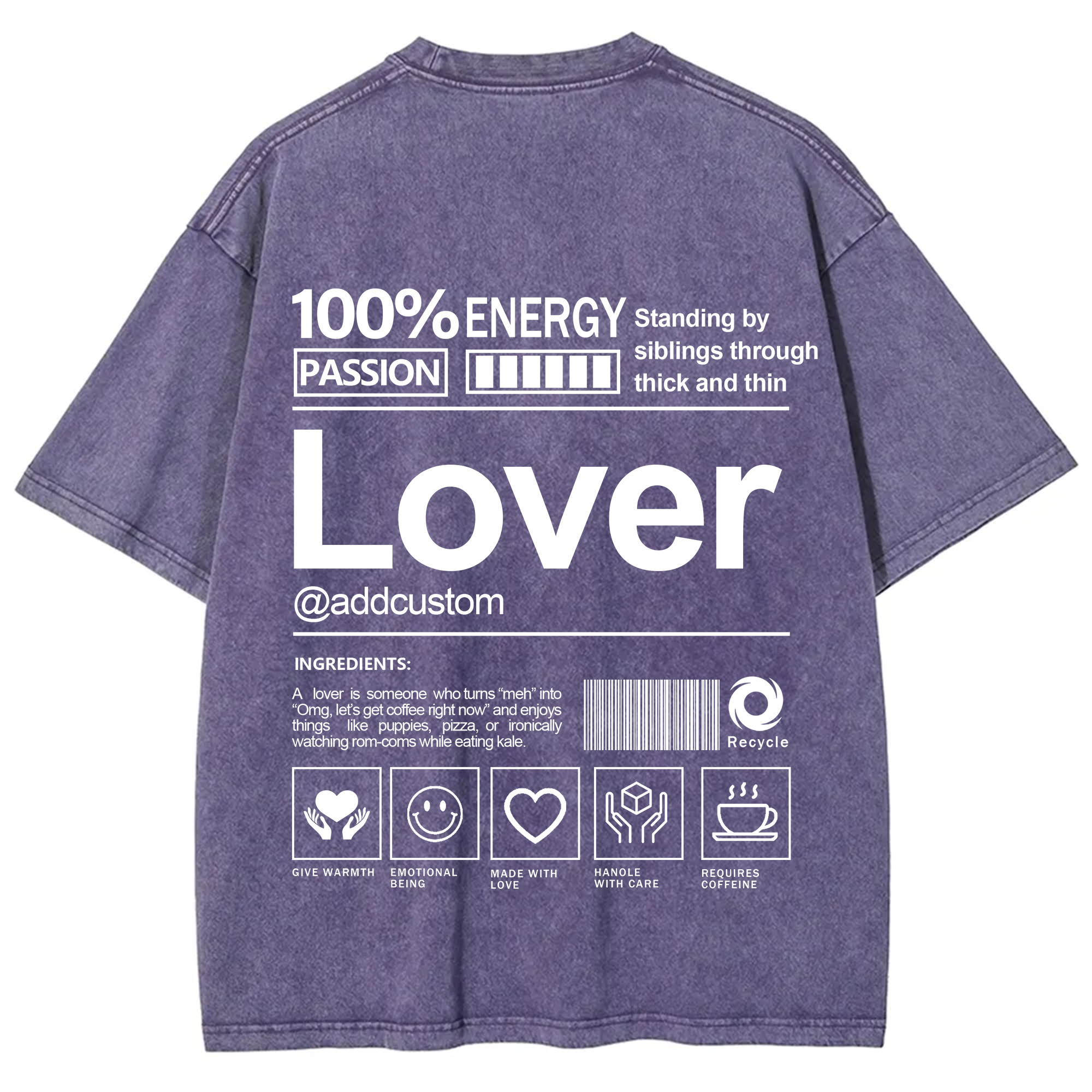 Lover Addcustom Washed T-Shirt