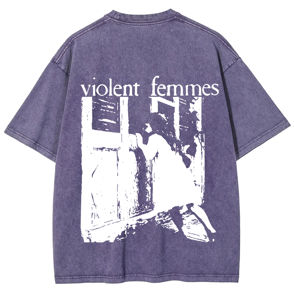Unisex Casual Violent Femmes Punk Band Printed T-Shirt