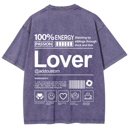 Lover Addcustom Washed T-Shirt