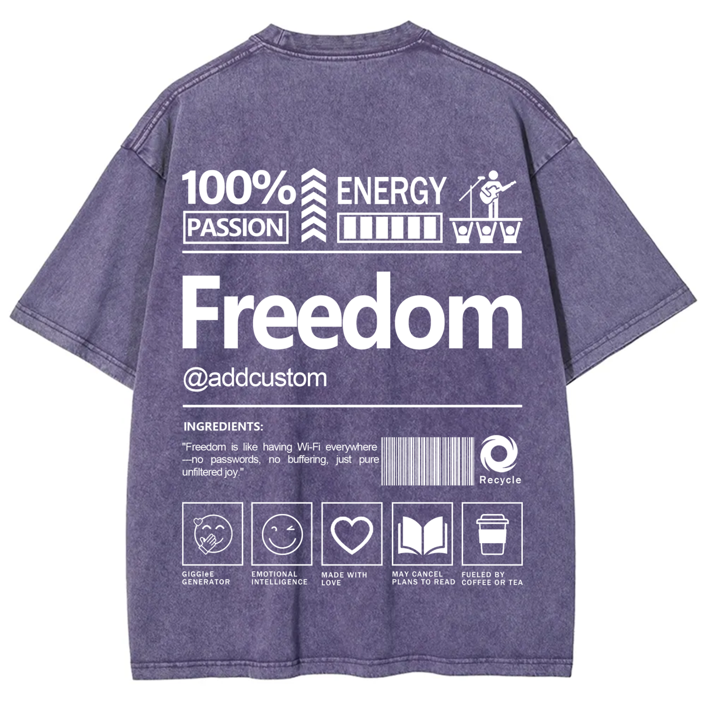Freedom Addcustom Washed T-Shirt