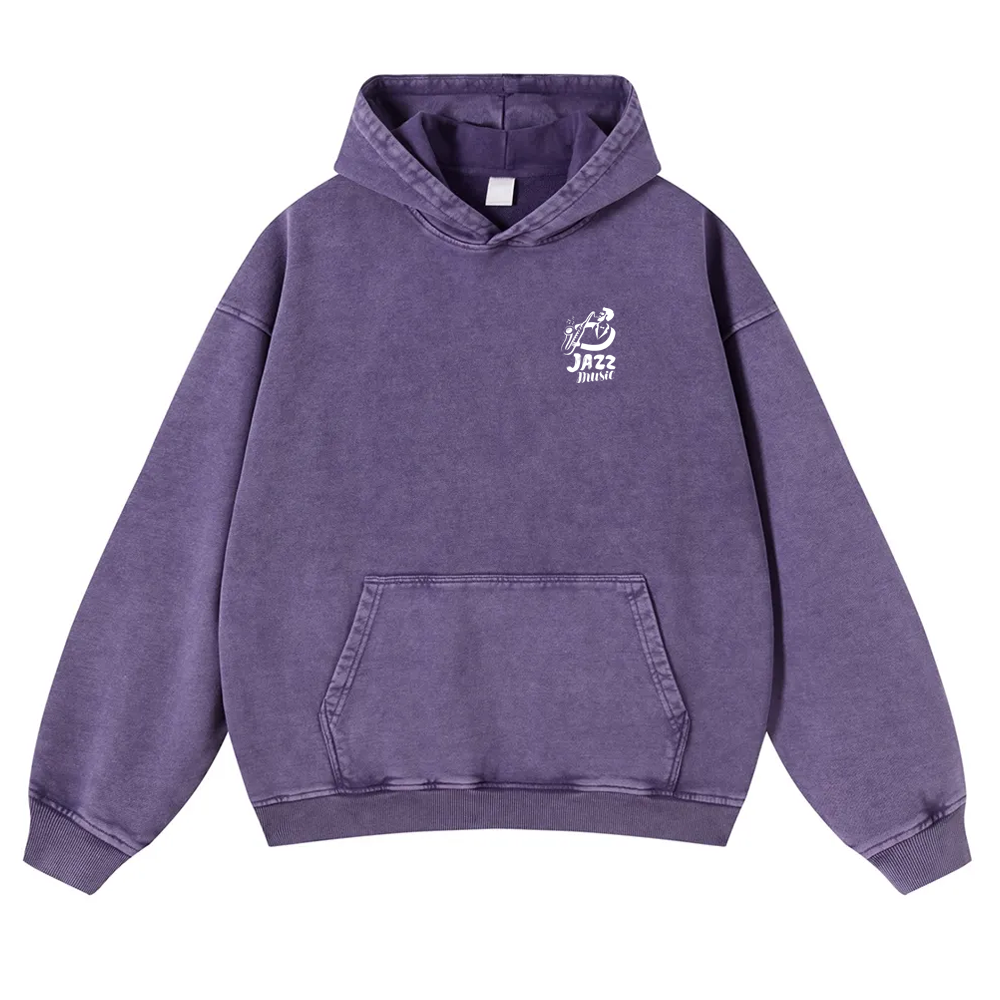 Saxophonist Unisex Casual Washed Hoodie wearishow