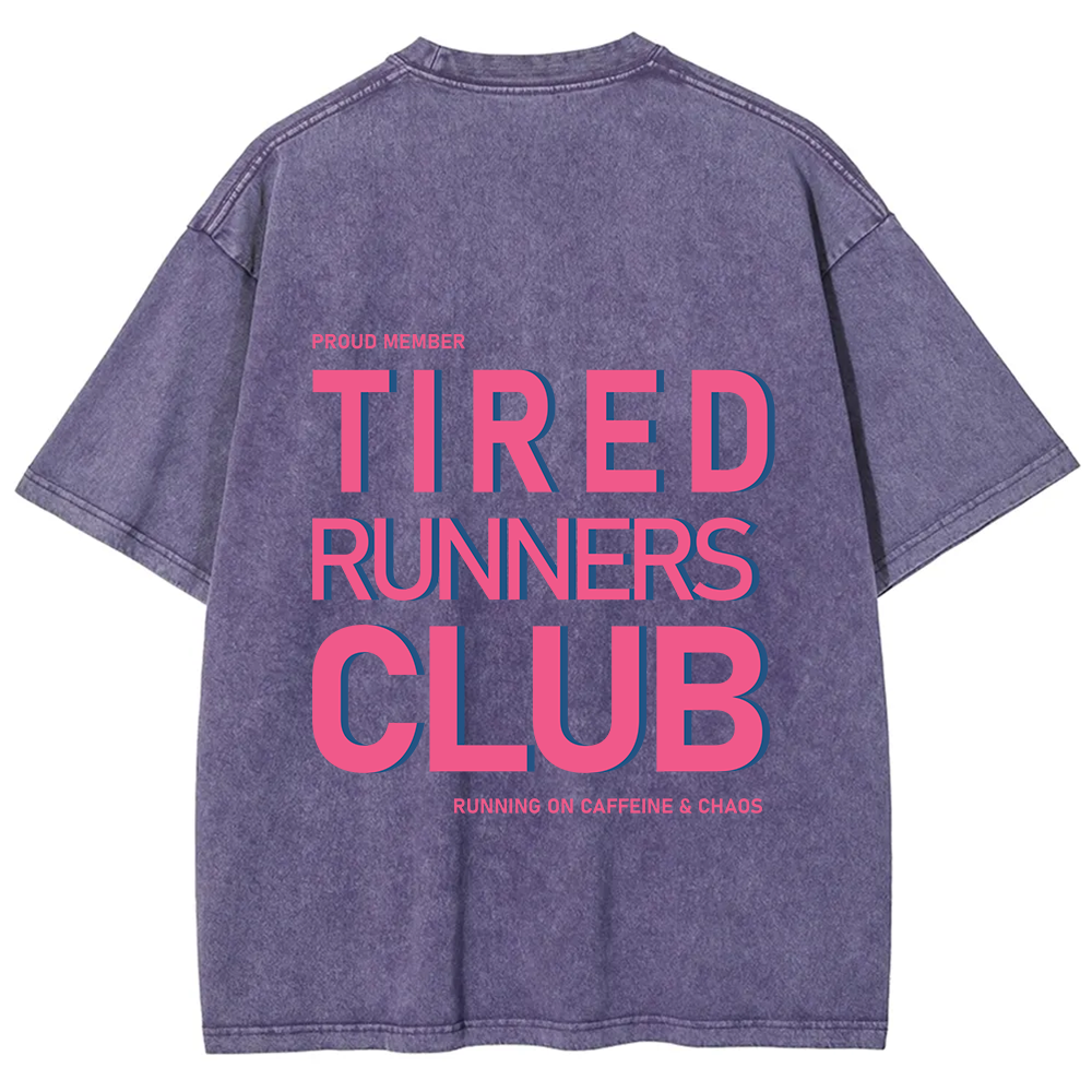Tired Runners Club Unisex Fit Washed T-Shirt