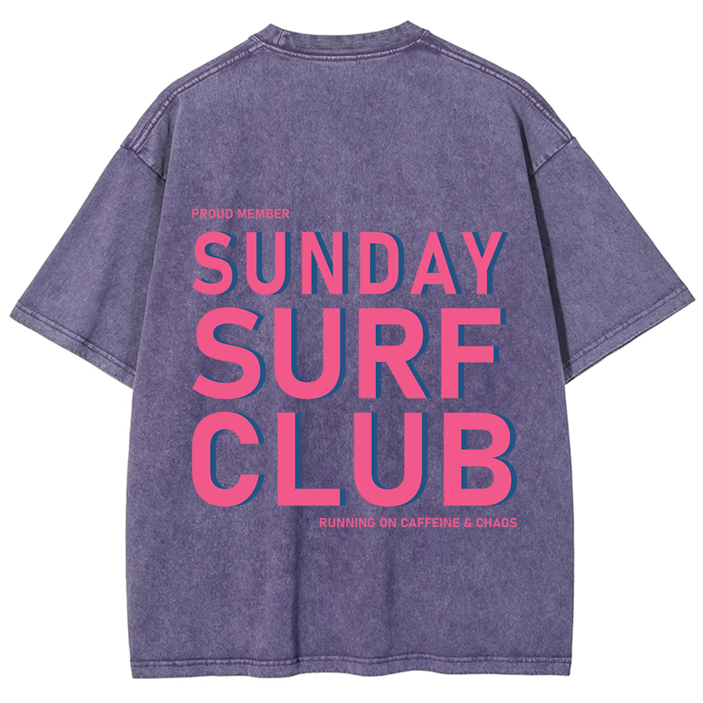 Sunday Surf Club Unisex Fit Washed T-Shirt