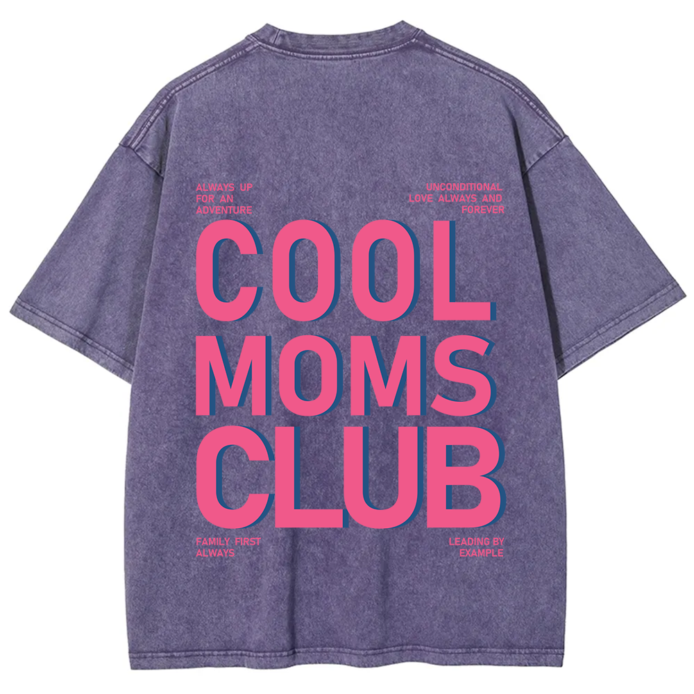 Cool Moms Club Unisex Fit Washed T-Shirt