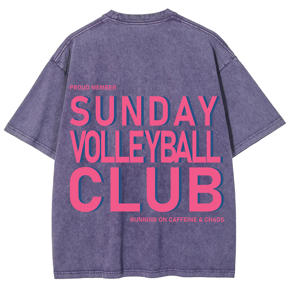 Sunday Volleyball Club Unisex Fit Washed T-Shirt