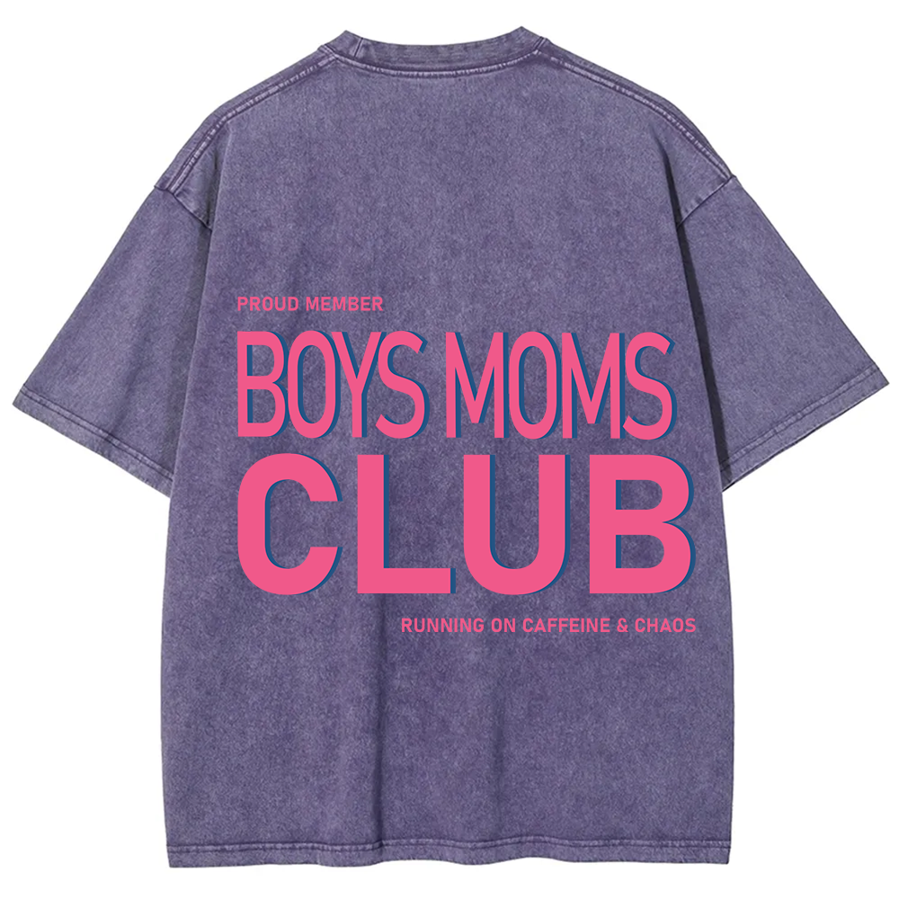 Boys Moms Club Unisex Fit Washed T-Shirt