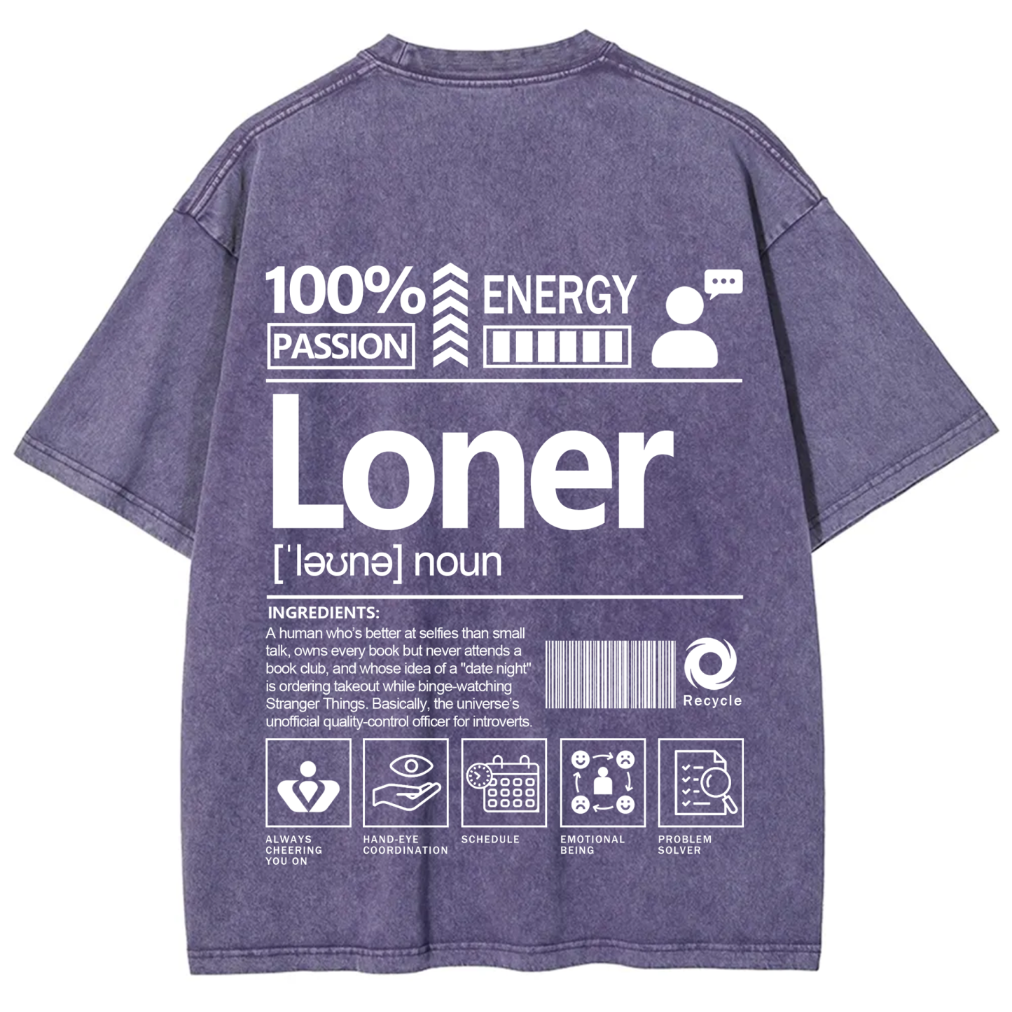 Loner Unisex Fit Washed T-Shirt