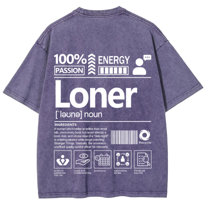 Loner Unisex Fit Washed T-Shirt