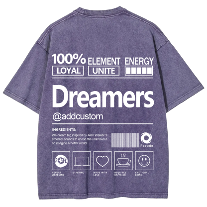 Dreamers Addcustom Unisex Fit Washed T-Shirt