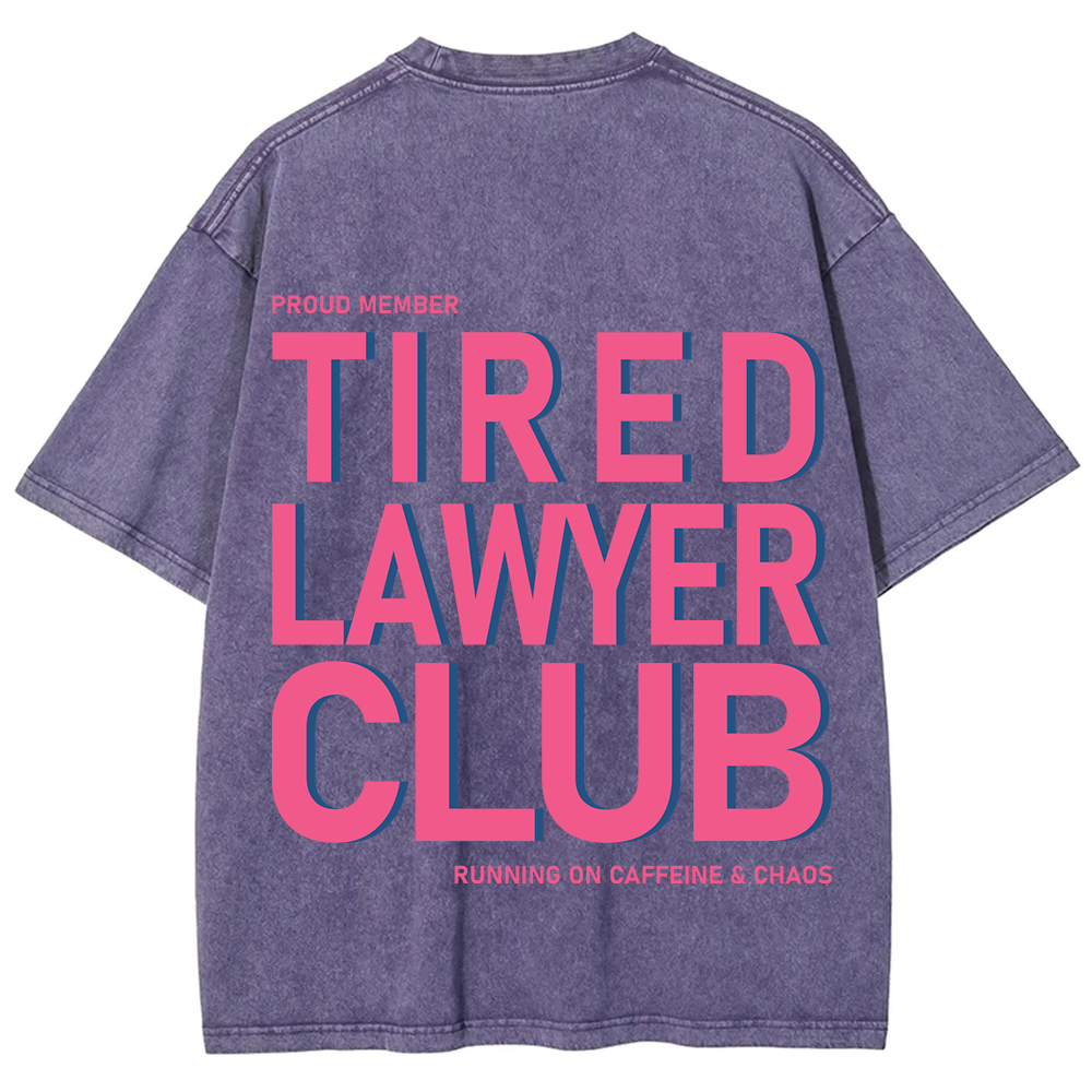 Tired Lawyer Club Unisex Fit Washed T-Shirt