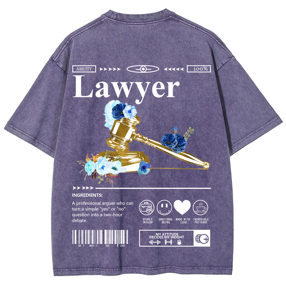Lawyer Unisex Fit Washed T-Shirt?