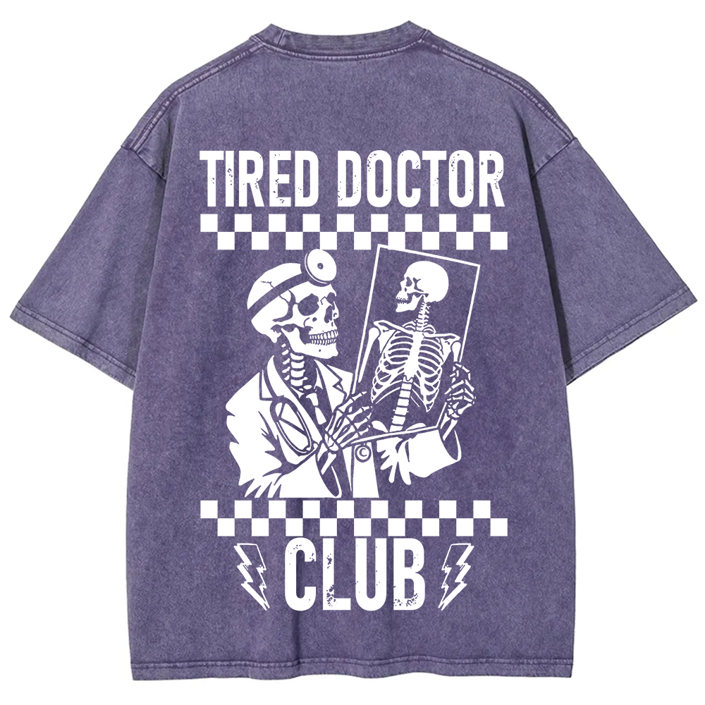 Tired Doctor Club Unisex Fit Washed T-Shirt