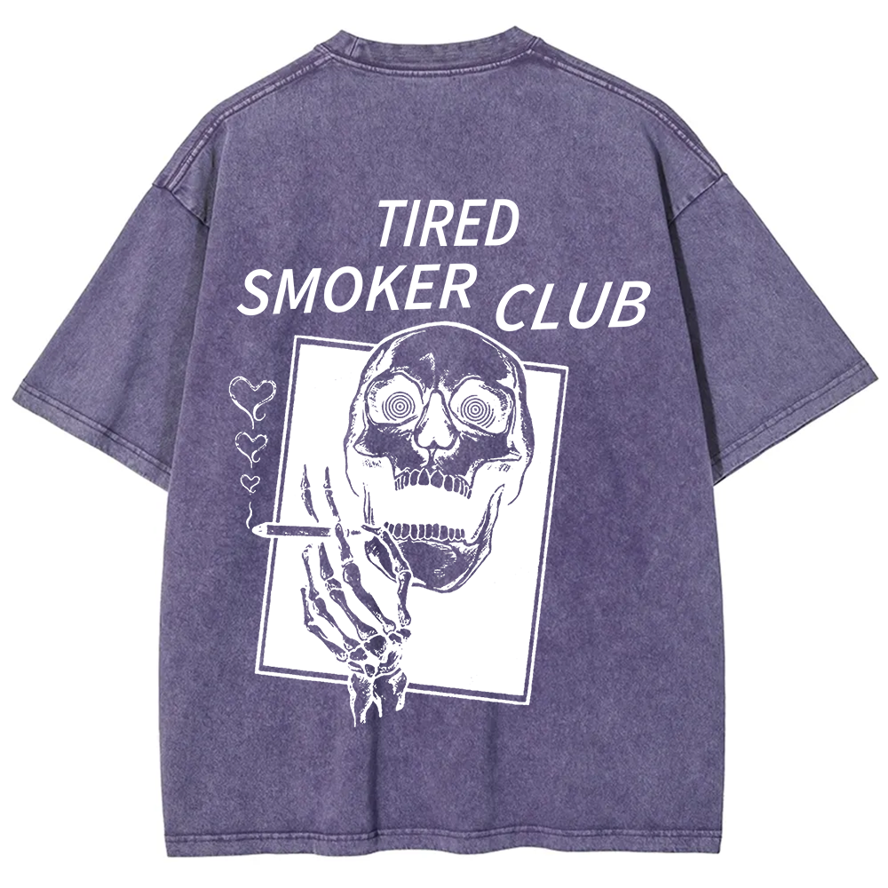 Tired Smoker Club Unisex Fit Washed T-Shirt