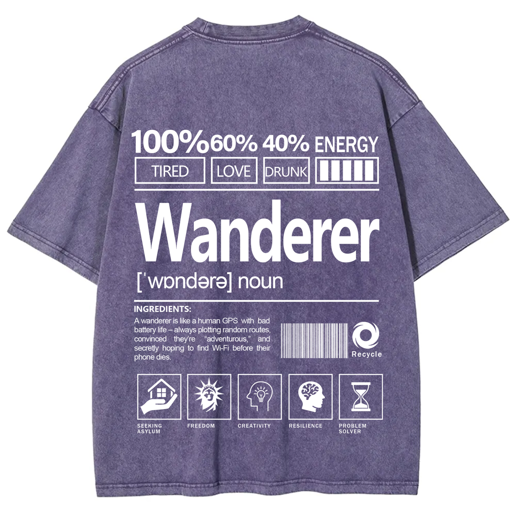 Wanderer  Unisex Fit Washed T-Shirt