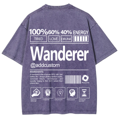 Wanderer Addcustom Unisex Fit Washed T-Shirt