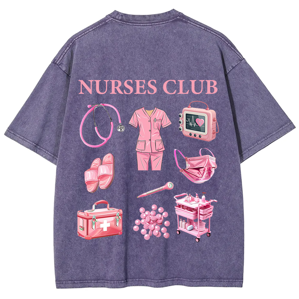 Nurses Club Unisex Fit Washed T-Shirt