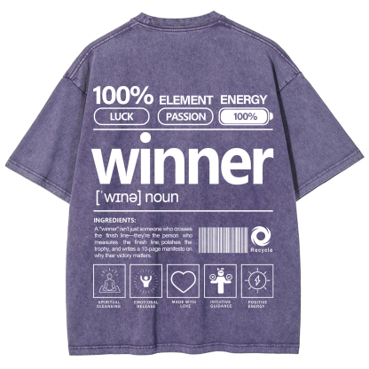 Winner Unisex Fit Washed T-Shirt