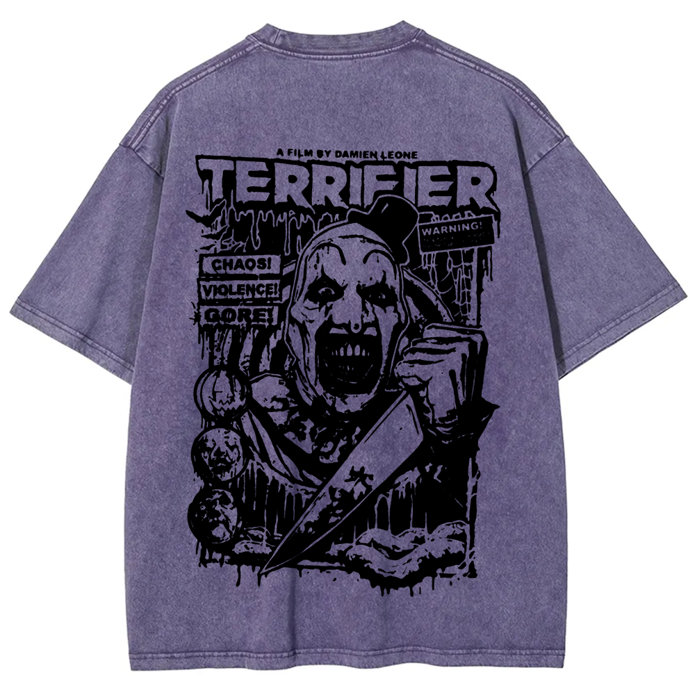 Unisex Vintage Terrifier Print Casual t-Shirt