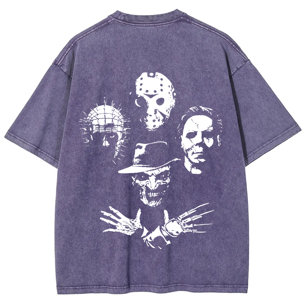 Horror Film t-Shirt Halloween Freddie Jason Hellraiser Grunge Rock Retro Black
