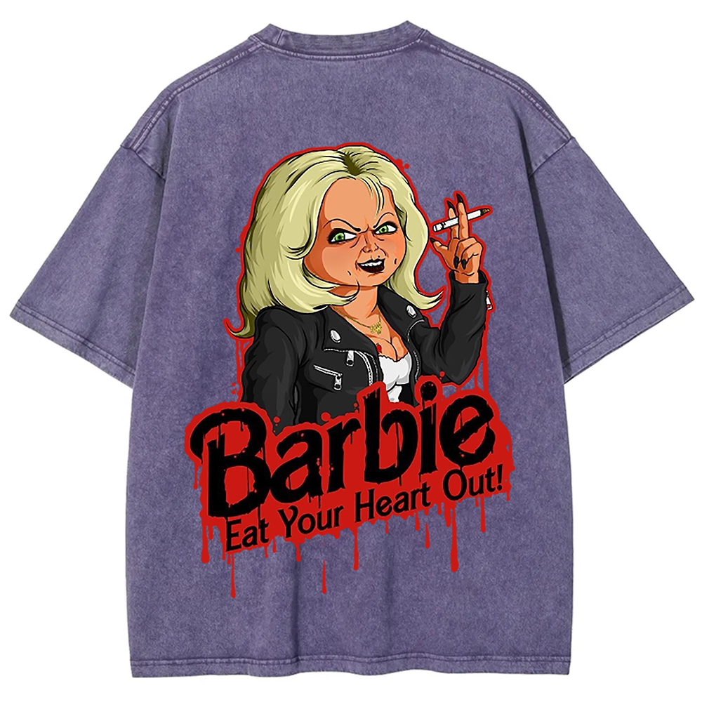 Unisex Casual chucky Barbie- Eat your heart out Printed t-Shirt